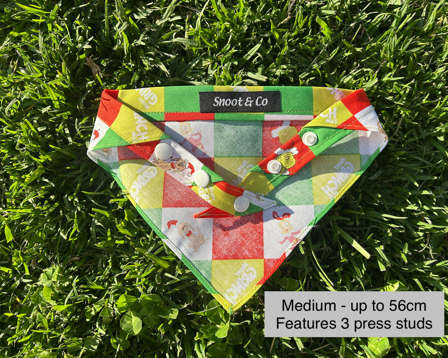 Grinch Checkerboard Bandana