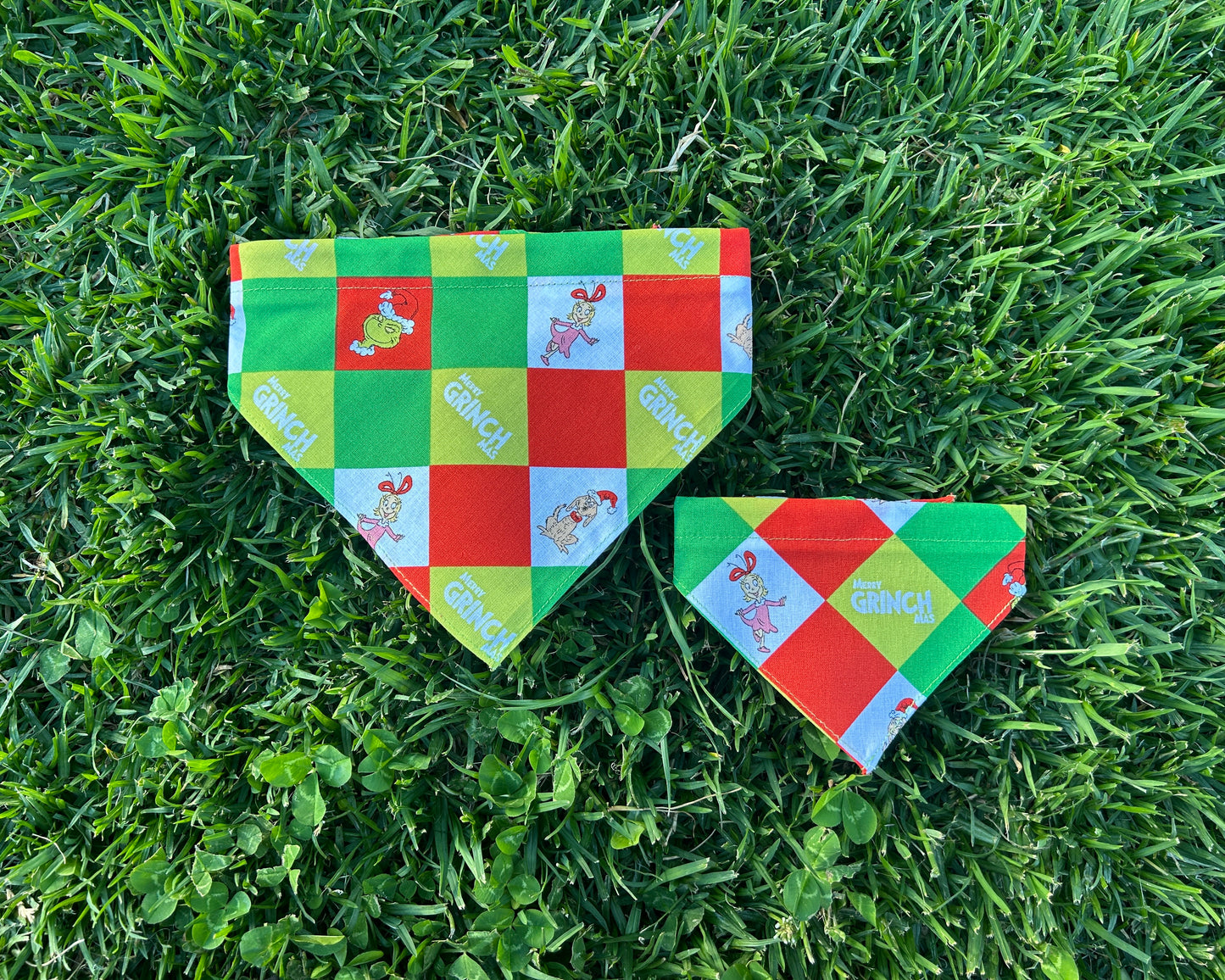 Grinch Checkerboard Bandana