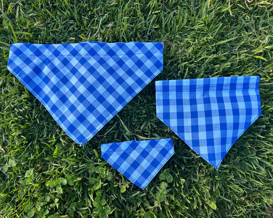 Blue Gingham Bandana