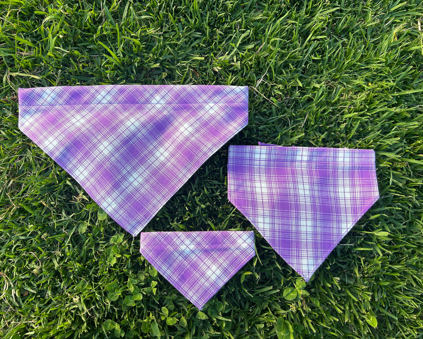 Purple Check Bandana